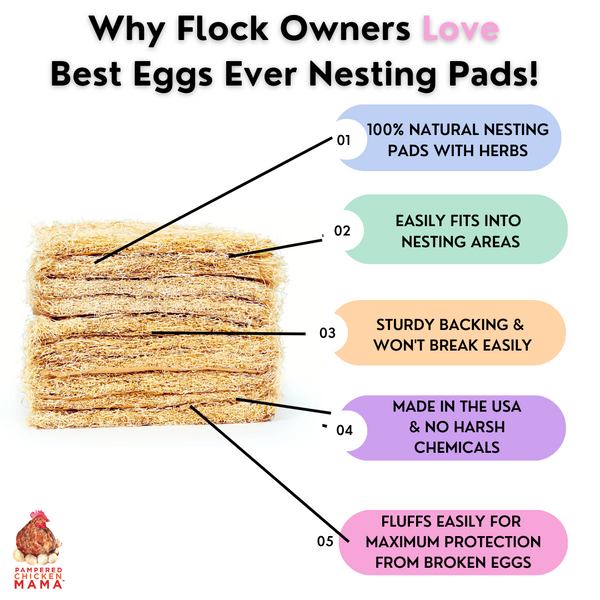 Best Eggs Ever! Aspen Chicken Nesting Pads with Herbs with Lavender & Chamomile