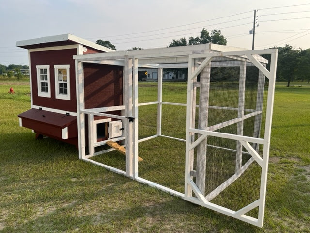 Wooden 8 Ft. Chicken Run (8'W X 8'L X 6'3”H) | Dahlia Pets