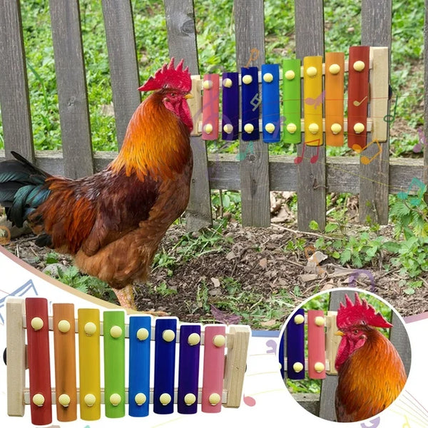 Wooden Xylophone Toy For Chicken Coop Enrichment