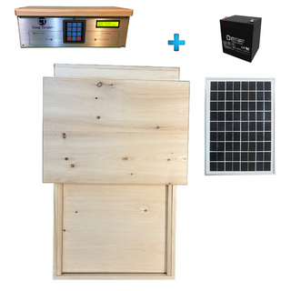 Solar Chicken Coop Door 21Wx18H Opening - Certified Humane