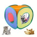 Foldable Rainbow Cat Tunnel - Outdoor Pet Play Tent and Playground Toy for Kittens - Provides Hours of Fun and Exercise