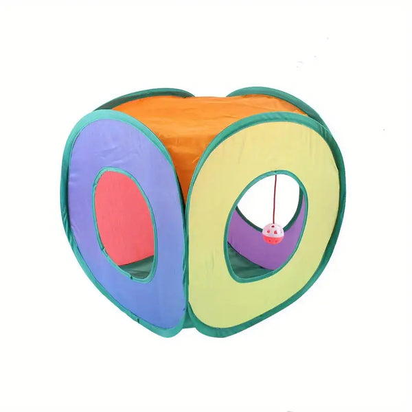 cat tunnel tent Foldable Rainbow Cat Tunnel - Outdoor Pet Play Tent and Playground Toy