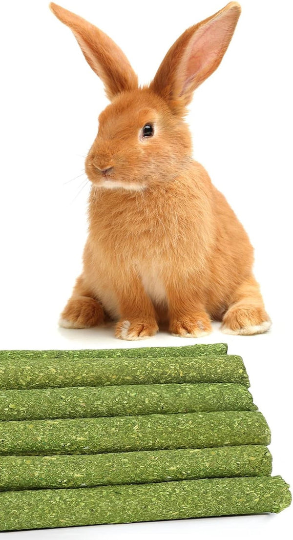 Natural Timothy Grass Stick Chew Toys for Rabbit Guinea Pig Hamster Dahlia Pets