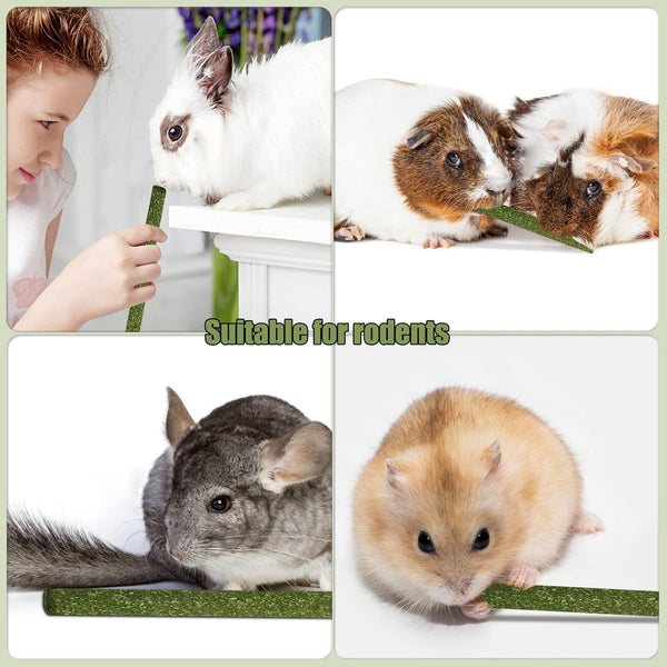 Natural Timothy Grass Stick, Chew Toys for Rabbit, Guinea Pig, Hamster, and Other Small Animals