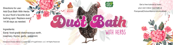 Pampered Chicken Mama dust bath herbs label