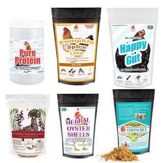 Fall Support Bundle: 6 Different Fall-Themed Products For Healthy Chickens (13 Pounds Total)