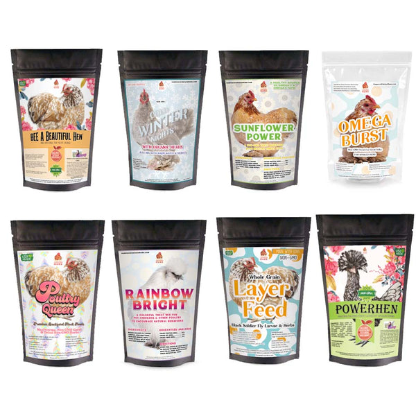 Chicken Treat Sampler Bundle - 8 Different Treats In One Box! (10 Pounds Total)