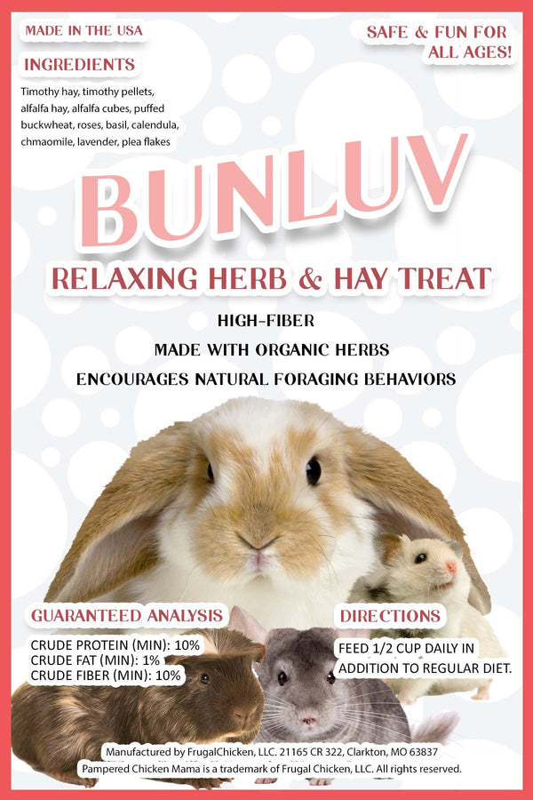BunLuv Hay & Herb Treat For Rabbits, Guinea Pigs, Hamsters, & Chinchillas