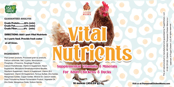 Vital Nutrients: Supplemental Essential Vitamins & Trace Minerals For Pet Chickens & Ducks